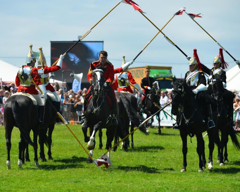 Household Cavalry Carousel formation display. Isle of Wight County Show