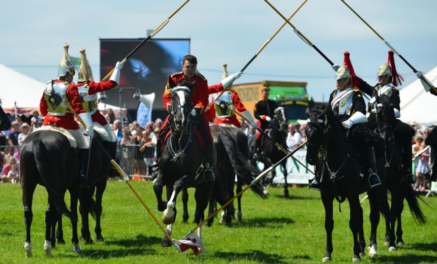 Household Cavalry Carousel formation display. Isle of Wight County Show