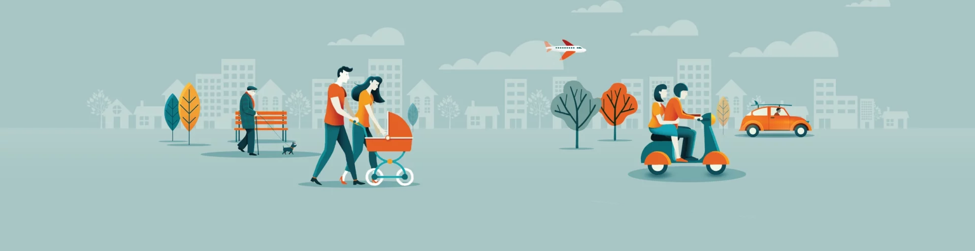Illustration of people in a park